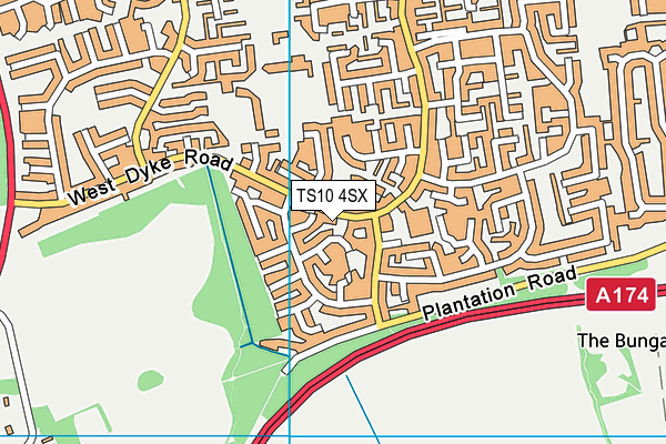 TS10 4SX map - OS VectorMap District (Ordnance Survey) TS10 4SX map - OS VectorMap District (Ordnance Survey)