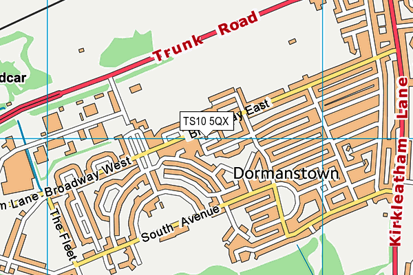 TS10 5QX map - OS VectorMap District (Ordnance Survey) TS10 5QX map - OS VectorMap District (Ordnance Survey)