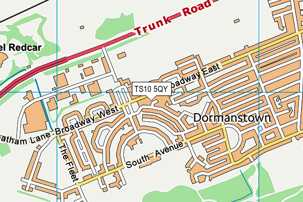 TS10 5QY map - OS VectorMap District (Ordnance Survey) TS10 5QY map - OS VectorMap District (Ordnance Survey)