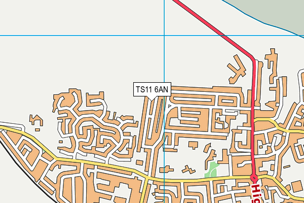 TS11 6AN map - OS VectorMap District (Ordnance Survey) TS11 6AN map - OS VectorMap District (Ordnance Survey)