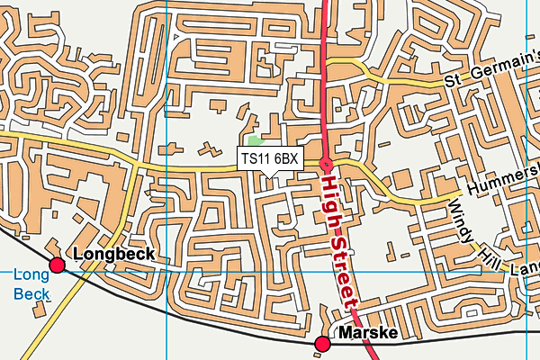TS11 6BX map - OS VectorMap District (Ordnance Survey) TS11 6BX map - OS VectorMap District (Ordnance Survey)