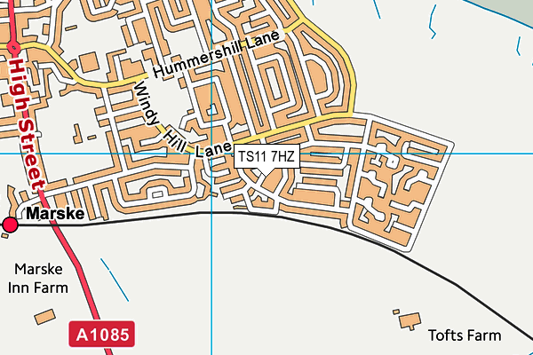 TS11 7HZ map - OS VectorMap District (Ordnance Survey) TS11 7HZ map - OS VectorMap District (Ordnance Survey)