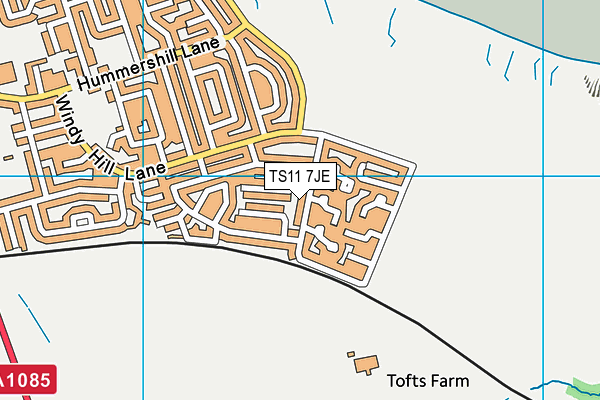 TS11 7JE map - OS VectorMap District (Ordnance Survey) TS11 7JE map - OS VectorMap District (Ordnance Survey)