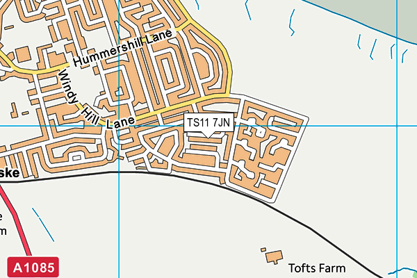 TS11 7JN map - OS VectorMap District (Ordnance Survey) TS11 7JN map - OS VectorMap District (Ordnance Survey)