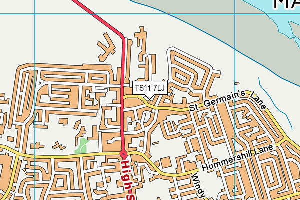 TS11 7LJ map - OS VectorMap District (Ordnance Survey) TS11 7LJ map - OS VectorMap District (Ordnance Survey)