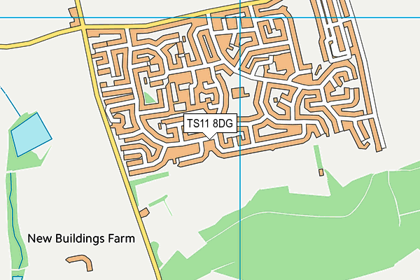 TS11 8DG map - OS VectorMap District (Ordnance Survey) TS11 8DG map - OS VectorMap District (Ordnance Survey)