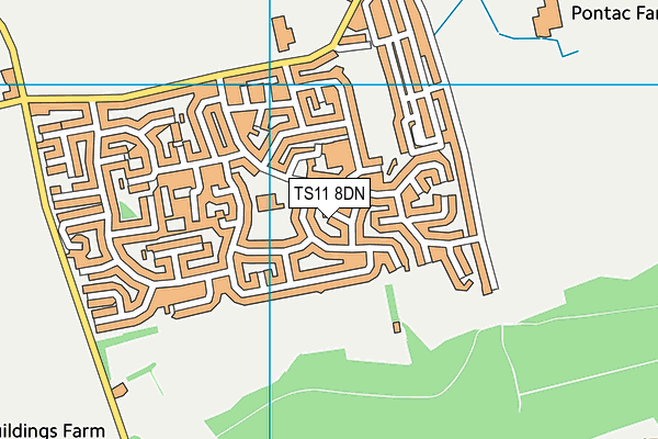 TS11 8DN map - OS VectorMap District (Ordnance Survey) TS11 8DN map - OS VectorMap District (Ordnance Survey)