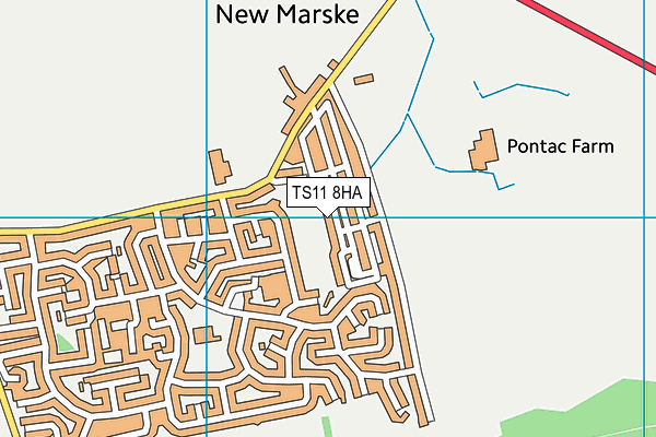 TS11 8HA map - OS VectorMap District (Ordnance Survey)