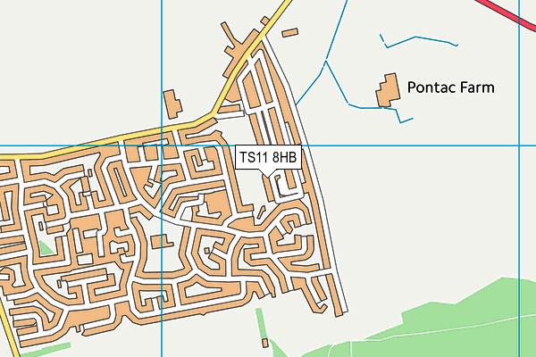 TS11 8HB map - OS VectorMap District (Ordnance Survey) TS11 8HB map - OS VectorMap District (Ordnance Survey)