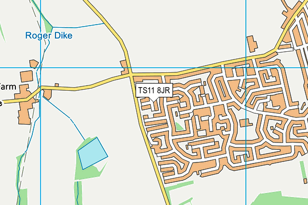TS11 8JR map - OS VectorMap District (Ordnance Survey) TS11 8JR map - OS VectorMap District (Ordnance Survey)