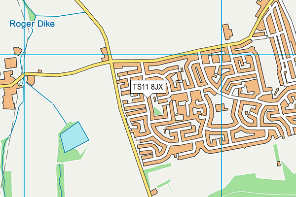 TS11 8JX map - OS VectorMap District (Ordnance Survey) TS11 8JX map - OS VectorMap District (Ordnance Survey)