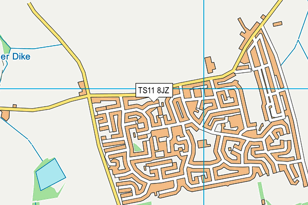 TS11 8JZ map - OS VectorMap District (Ordnance Survey) TS11 8JZ map - OS VectorMap District (Ordnance Survey)