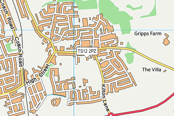 TS12 2PZ map - OS VectorMap District (Ordnance Survey) TS12 2PZ map - OS VectorMap District (Ordnance Survey)