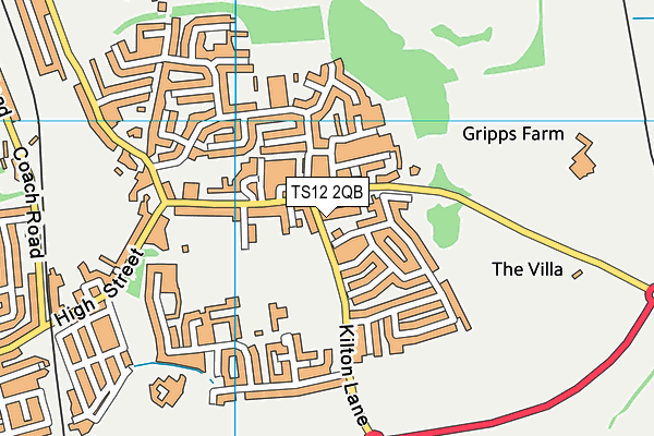 TS12 2QB map - OS VectorMap District (Ordnance Survey) TS12 2QB map - OS VectorMap District (Ordnance Survey)
