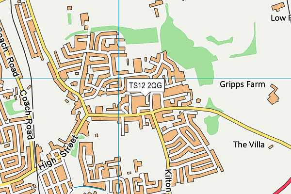 TS12 2QG map - OS VectorMap District (Ordnance Survey) TS12 2QG map - OS VectorMap District (Ordnance Survey)