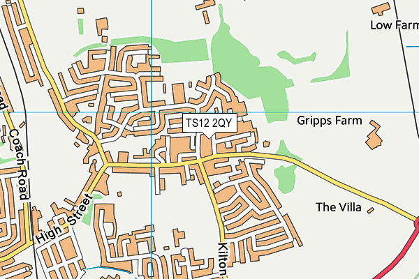 TS12 2QY map - OS VectorMap District (Ordnance Survey) TS12 2QY map - OS VectorMap District (Ordnance Survey)