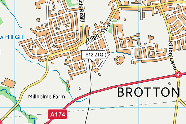 TS12 2TQ map - OS VectorMap District (Ordnance Survey)