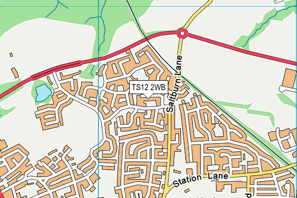 TS12 2WB map - OS VectorMap District (Ordnance Survey) TS12 2WB map - OS VectorMap District (Ordnance Survey)