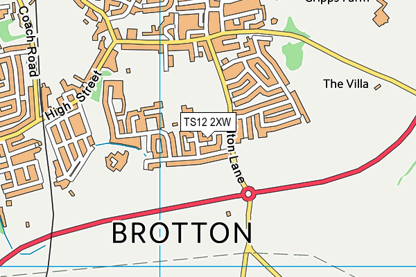 TS12 2XW map - OS VectorMap District (Ordnance Survey) TS12 2XW map - OS VectorMap District (Ordnance Survey)
