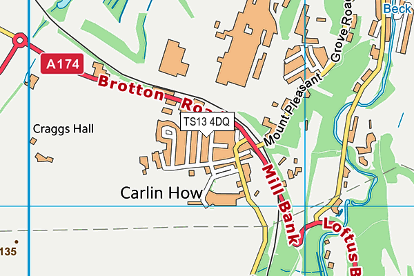 TS13 4DQ map - OS VectorMap District (Ordnance Survey) TS13 4DQ map - OS VectorMap District (Ordnance Survey)