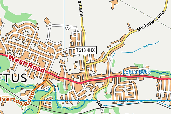 TS13 4HX map - OS VectorMap District (Ordnance Survey) TS13 4HX map - OS VectorMap District (Ordnance Survey)