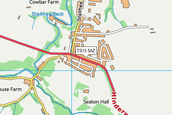 TS13 5AZ map - OS VectorMap District (Ordnance Survey)