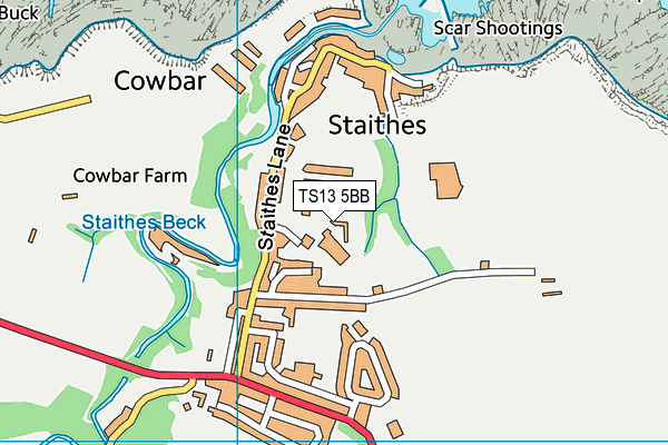 TS13 5BB map - OS VectorMap District (Ordnance Survey) TS13 5BB map - OS VectorMap District (Ordnance Survey)