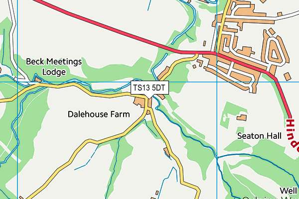 TS13 5DT map - OS VectorMap District (Ordnance Survey) TS13 5DT map - OS VectorMap District (Ordnance Survey)