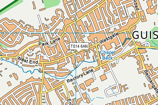 TS14 6AN map - OS VectorMap District (Ordnance Survey)