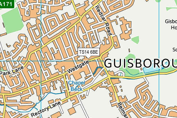 TS14 6BE map - OS VectorMap District (Ordnance Survey) TS14 6BE map - OS VectorMap District (Ordnance Survey)