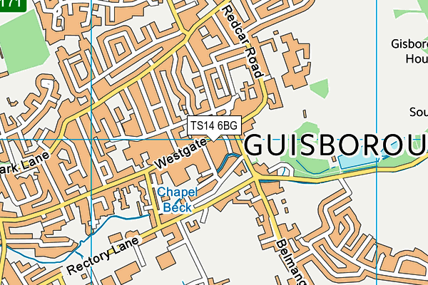 TS14 6BG map - OS VectorMap District (Ordnance Survey) TS14 6BG map - OS VectorMap District (Ordnance Survey)