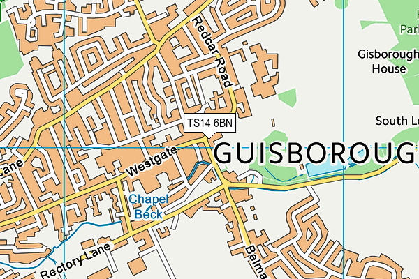 TS14 6BN map - OS VectorMap District (Ordnance Survey) TS14 6BN map - OS VectorMap District (Ordnance Survey)