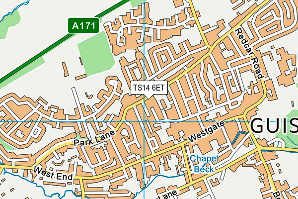 TS14 6ET map - OS VectorMap District (Ordnance Survey) TS14 6ET map - OS VectorMap District (Ordnance Survey)