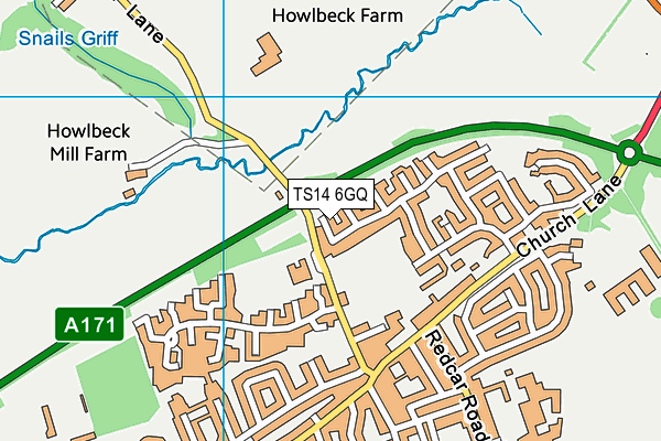TS14 6GQ map - OS VectorMap District (Ordnance Survey) TS14 6GQ map - OS VectorMap District (Ordnance Survey)