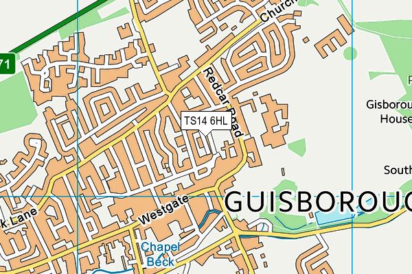 TS14 6HL map - OS VectorMap District (Ordnance Survey) TS14 6HL map - OS VectorMap District (Ordnance Survey)
