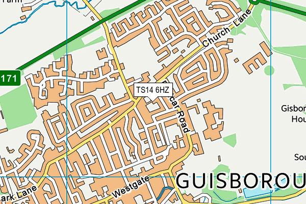 TS14 6HZ map - OS VectorMap District (Ordnance Survey) TS14 6HZ map - OS VectorMap District (Ordnance Survey)