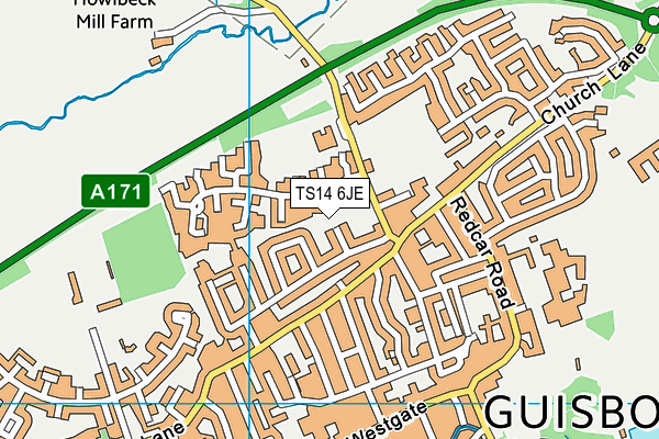 TS14 6JE map - OS VectorMap District (Ordnance Survey) TS14 6JE map - OS VectorMap District (Ordnance Survey)