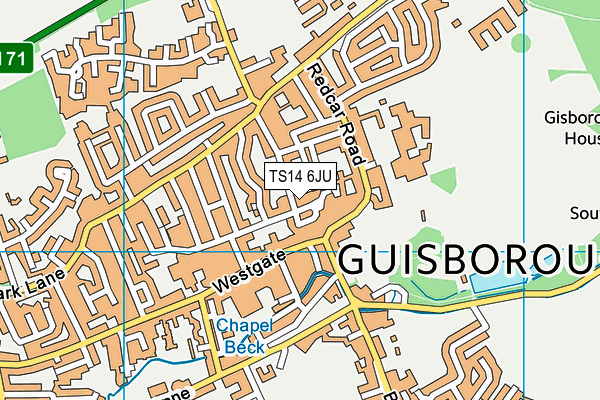TS14 6JU map - OS VectorMap District (Ordnance Survey) TS14 6JU map - OS VectorMap District (Ordnance Survey)