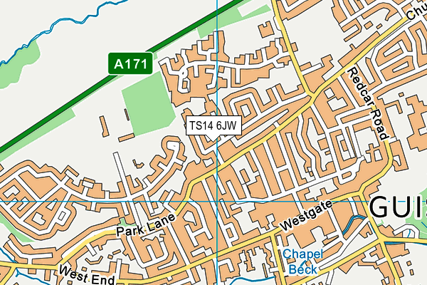 TS14 6JW map - OS VectorMap District (Ordnance Survey) TS14 6JW map - OS VectorMap District (Ordnance Survey)
