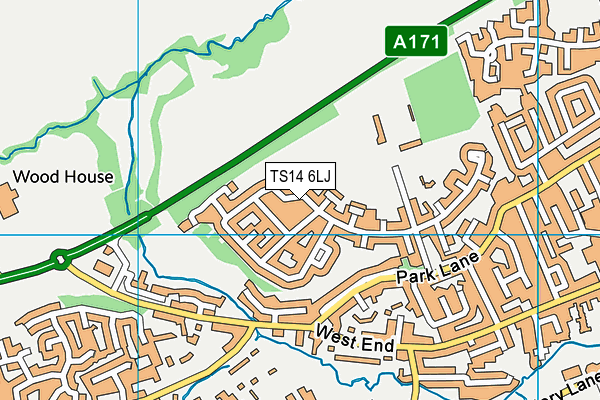 TS14 6LJ map - OS VectorMap District (Ordnance Survey) TS14 6LJ map - OS VectorMap District (Ordnance Survey)
