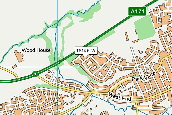 TS14 6LW map - OS VectorMap District (Ordnance Survey) TS14 6LW map - OS VectorMap District (Ordnance Survey)