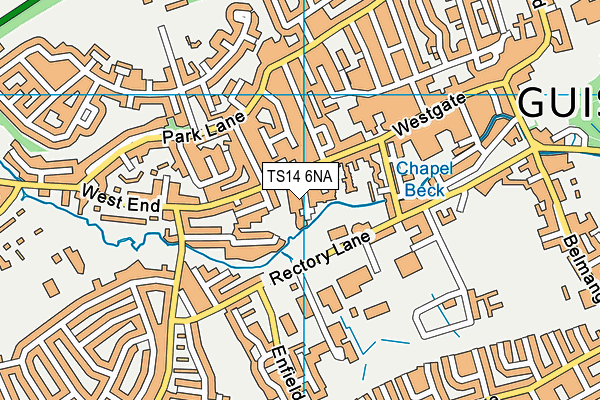 TS14 6NA map - OS VectorMap District (Ordnance Survey)