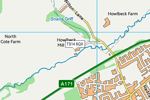 TS14 6QX map - OS VectorMap District (Ordnance Survey) TS14 6QX map - OS VectorMap District (Ordnance Survey)