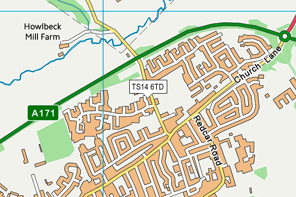 TS14 6TD map - OS VectorMap District (Ordnance Survey) TS14 6TD map - OS VectorMap District (Ordnance Survey)