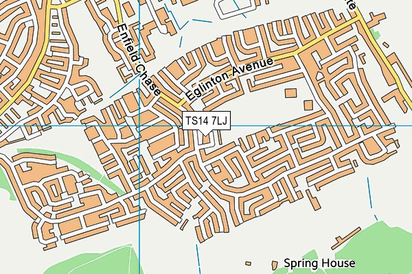 TS14 7LJ map - OS VectorMap District (Ordnance Survey) TS14 7LJ map - OS VectorMap District (Ordnance Survey)
