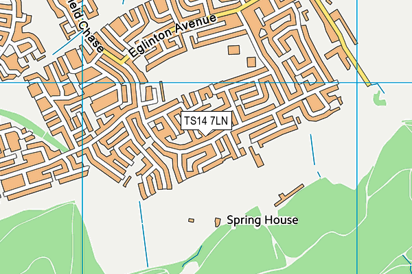 TS14 7LN map - OS VectorMap District (Ordnance Survey) TS14 7LN map - OS VectorMap District (Ordnance Survey)