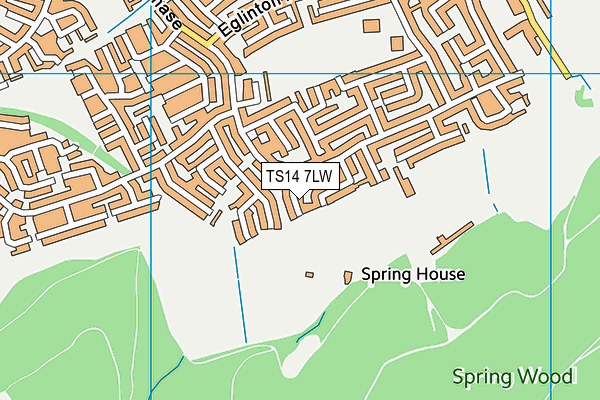TS14 7LW map - OS VectorMap District (Ordnance Survey) TS14 7LW map - OS VectorMap District (Ordnance Survey)