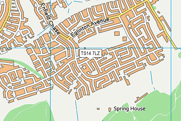 TS14 7LZ map - OS VectorMap District (Ordnance Survey) TS14 7LZ map - OS VectorMap District (Ordnance Survey)