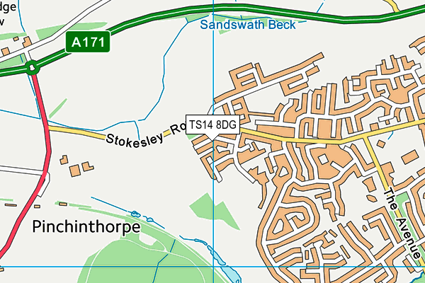 TS14 8DG map - OS VectorMap District (Ordnance Survey) TS14 8DG map - OS VectorMap District (Ordnance Survey)