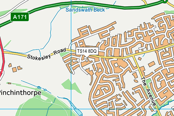 TS14 8DQ map - OS VectorMap District (Ordnance Survey) TS14 8DQ map - OS VectorMap District (Ordnance Survey)